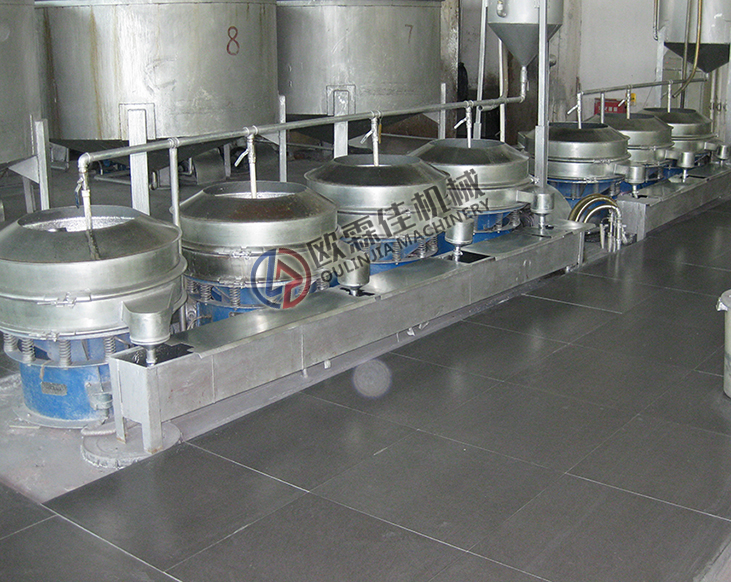 旋振篩鋁銀漿過(guò)濾現(xiàn)場(chǎng)