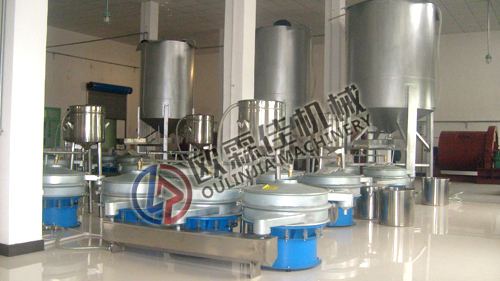 三次元旋振篩液體過(guò)濾現(xiàn)場(chǎng)